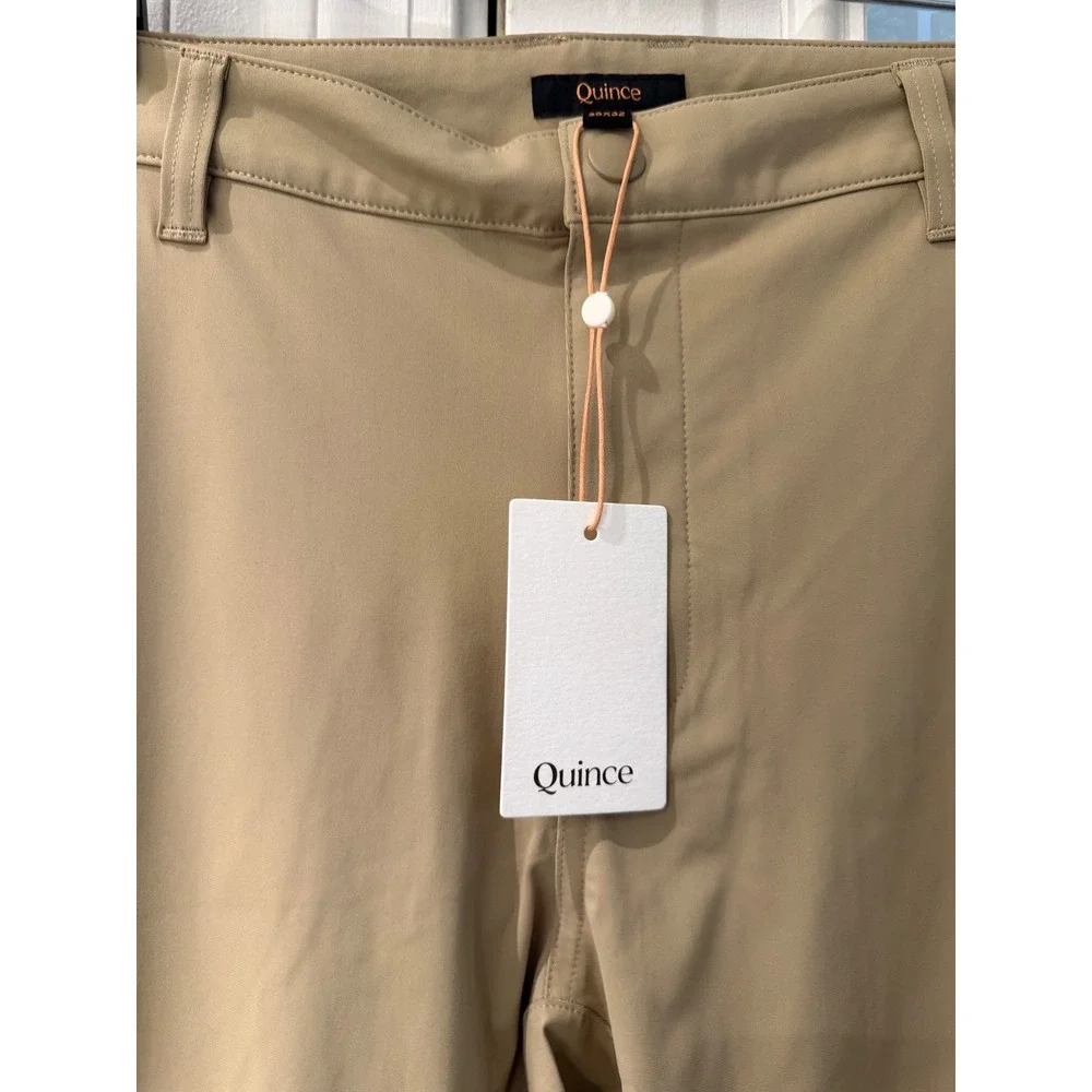 Quince Ultra-Stretch 24/7 Smart Chino Pants Mens 35x32 Khaki Tan Golf Casual